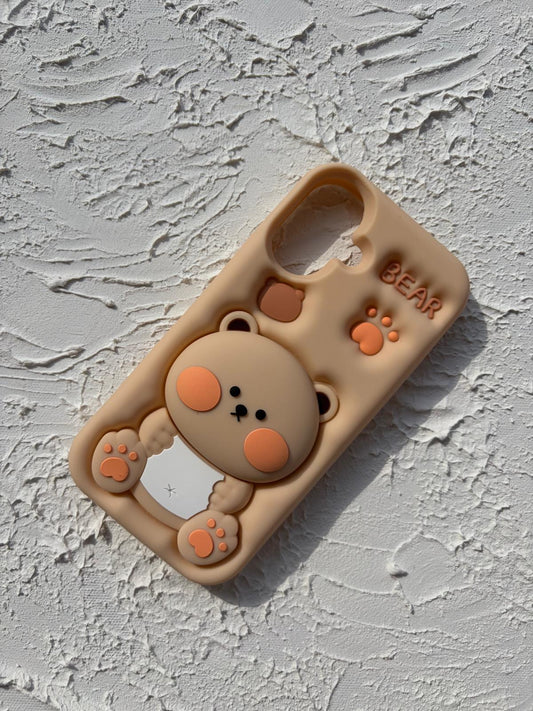 İphone 16 Pop Bear Socketli Stand Kılıf