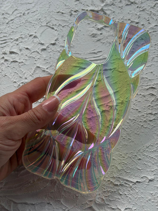 İphone 14 Promax Hologram Yaprak Desen Kılıf