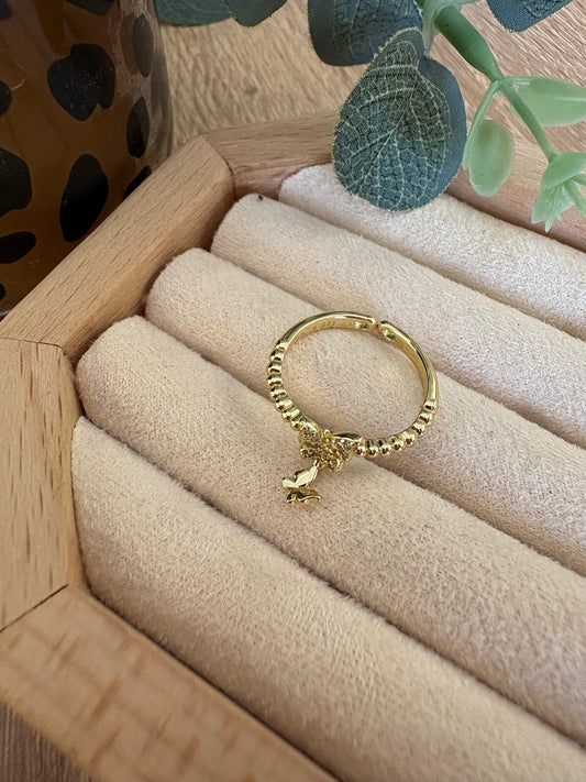 Kelebek Charm Ayarlanabilir Yüzük