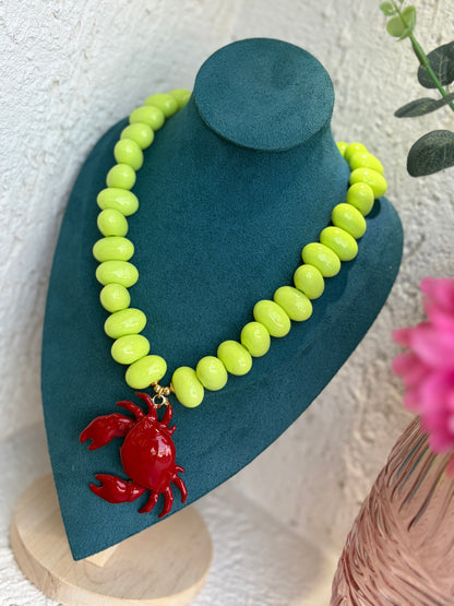 Neon Yeşil Yengeç Beach Kolye