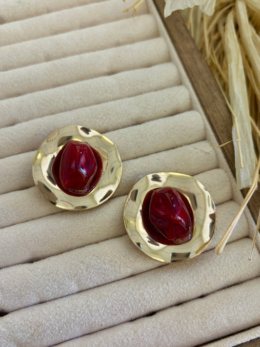 Gold Detaylı Asimetrik Küpe