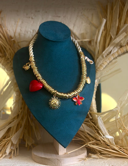 Kalp Güneş Charm Kolye