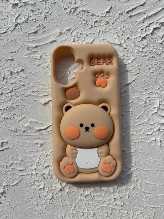 İphone 16 Pop Bear Socketli Stand Kılıf