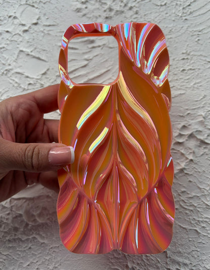 İphone 15 Plus Hologram Yaprak Desen Kılıf